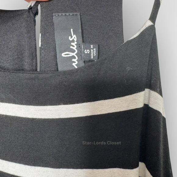 Lulus Step Right Up Striped Swing Dress S Black White Sleeveless Mod Shift - Picture 3 of 10